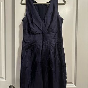 Banana Republic Deep Blue Midi 100% silk Dress, size 12